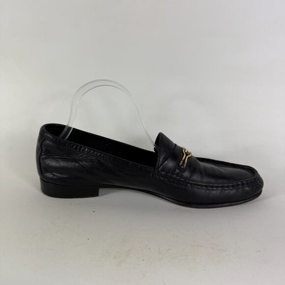 Salvatore Ferragamo Casual Shoes Men\'s 9 Black Leather Slip-On Low Top Loafers main image 9